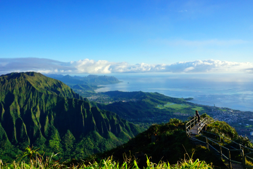 Stairway to Heaven, Haiku Stairs, Oahu island, Hawaii, USA, hiking trail