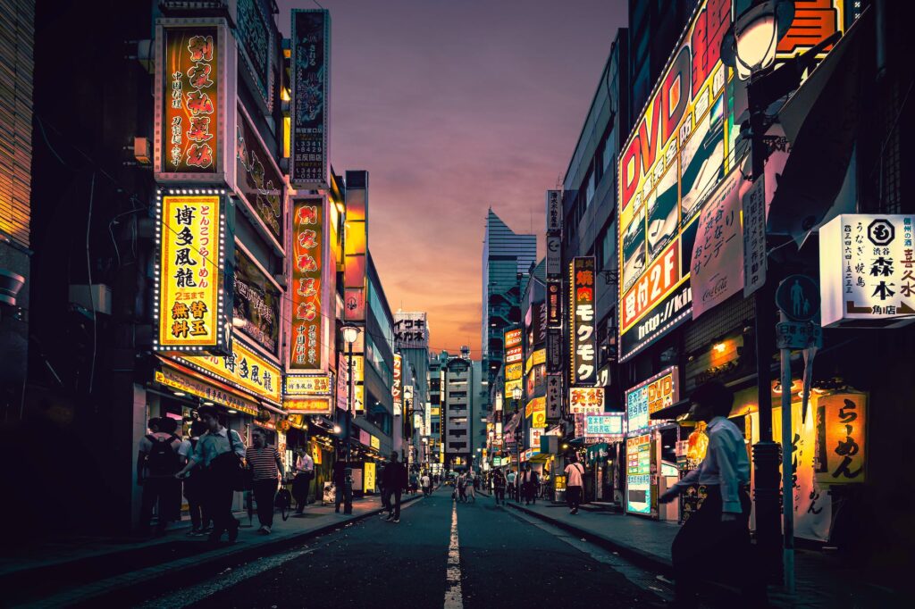 people walking on street near buildings