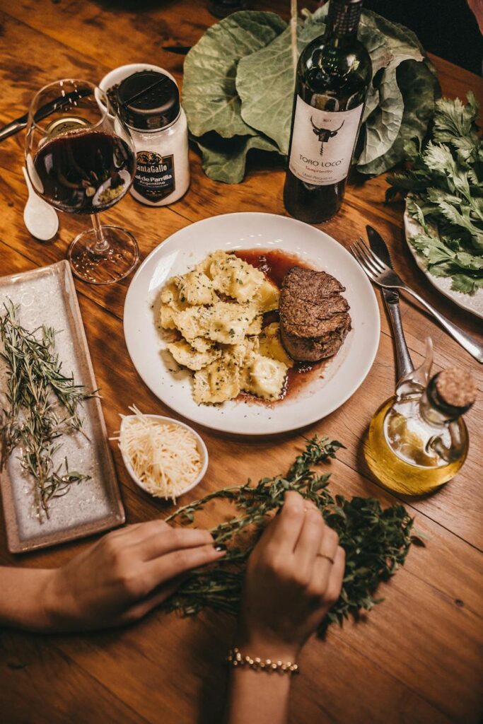 food presentation in a plate