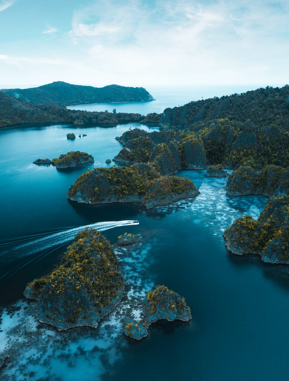 aerial photo of islands on sea