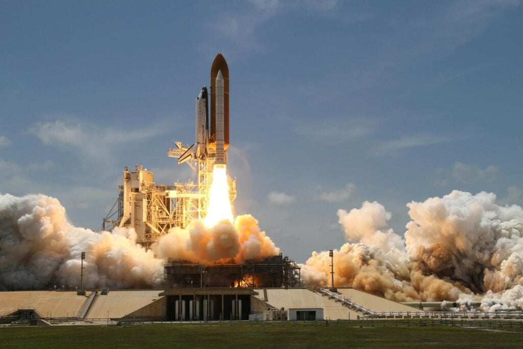 Time Lapse Photography of Taking-off Rocket - Space Center Houston