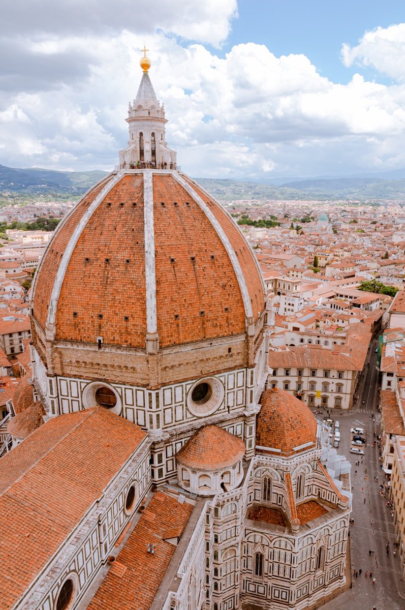 Aerial view of Florence, Italy from a building top.