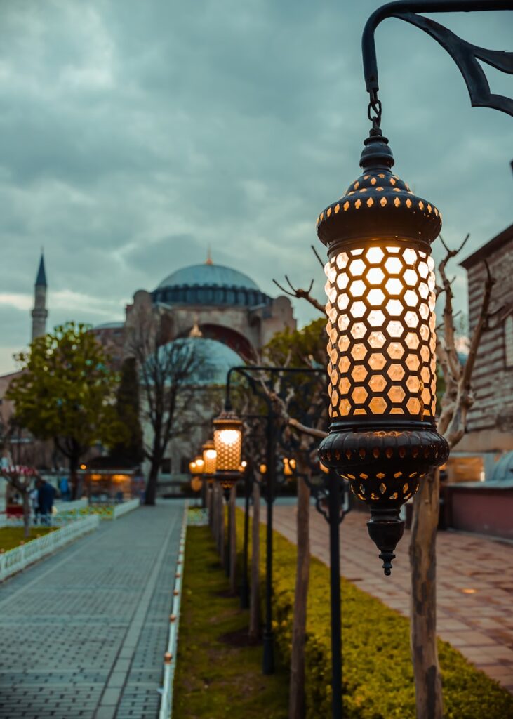 black metal lamp post on gray concrete pathway during daytime - Istanbul, Turkey - best places to travel in may