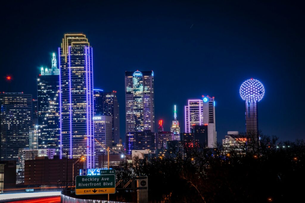 city skyline during night time - Dallas attractions	