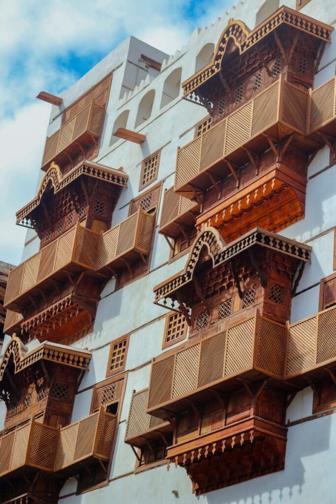 a tall building with lots of balconies on the balconies. Al Balad, Jeddah