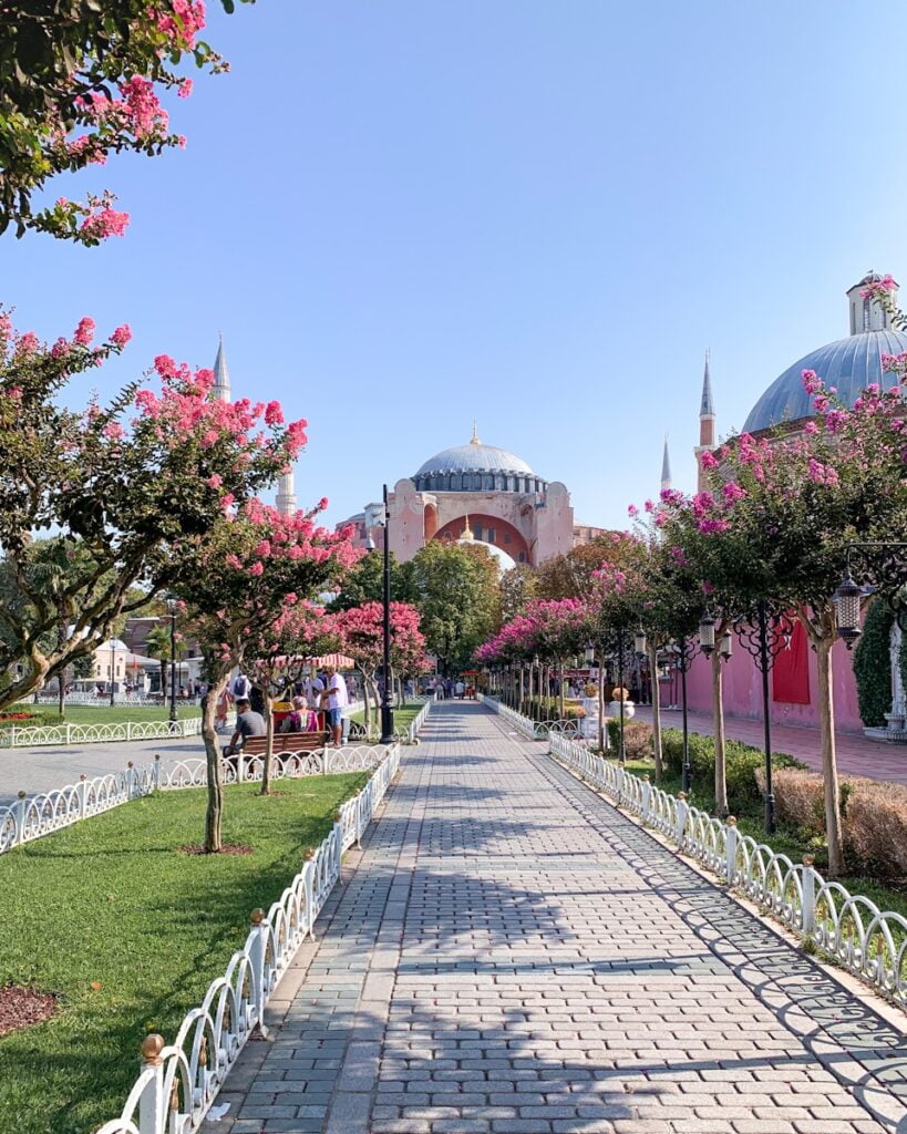 people walking on park near building during the day in Istanbul, Turkey