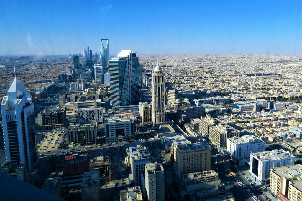 a view of a city from the top of a building—Riyadh, Saudi Arabia