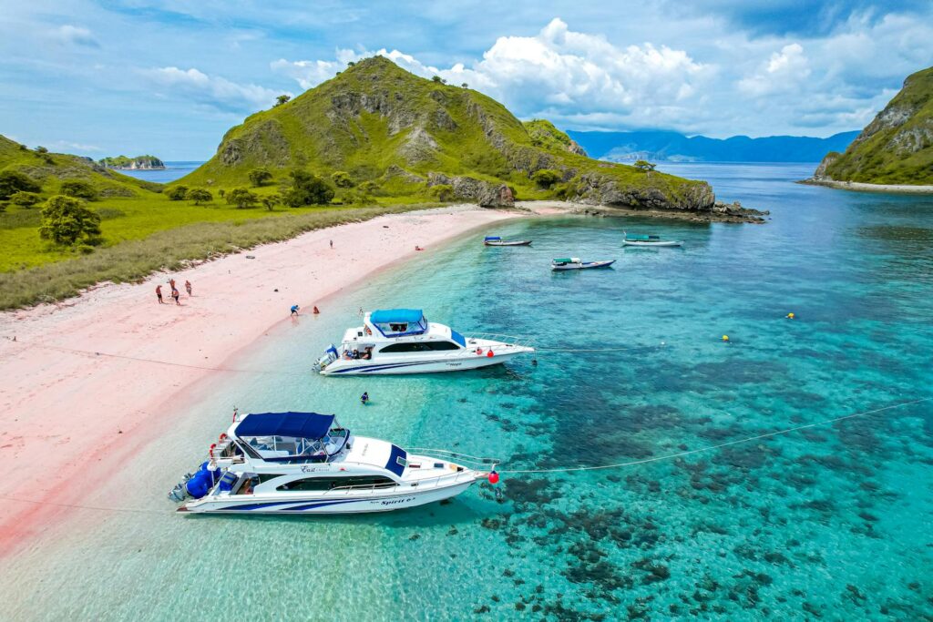 Beautiful view of beach, pink beach Komodo Island Indonesia, beach scene, Things To Do Labuan Bajo